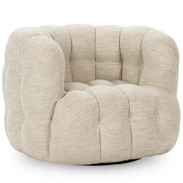 Fotel wypoczynkowy o ponadczasowym wygladzie z prostym detalem w odcieniu bezu