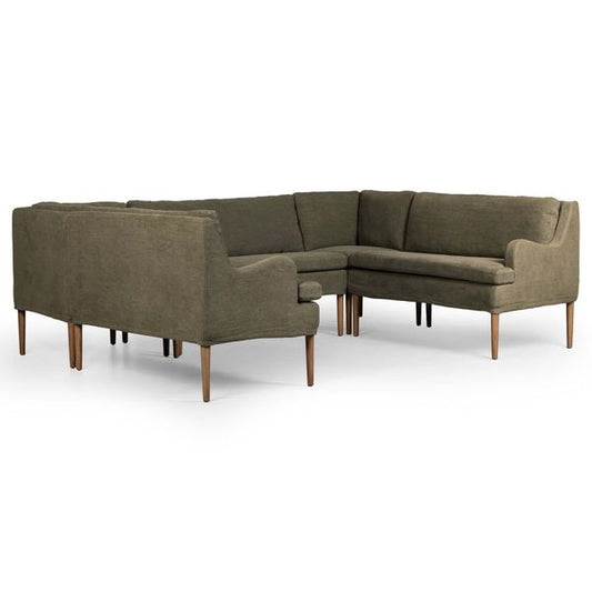Sofa narozna o dekoracyjnym profilu z eleganckim profilem w odcieniu brazu